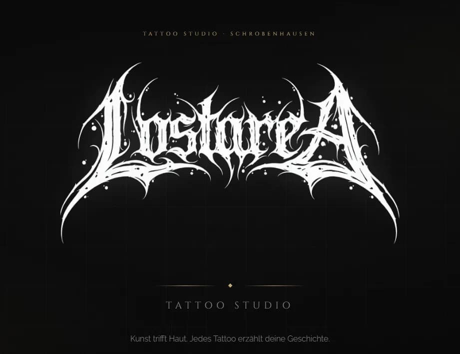 Tattoo Studio im dunklen modernen design